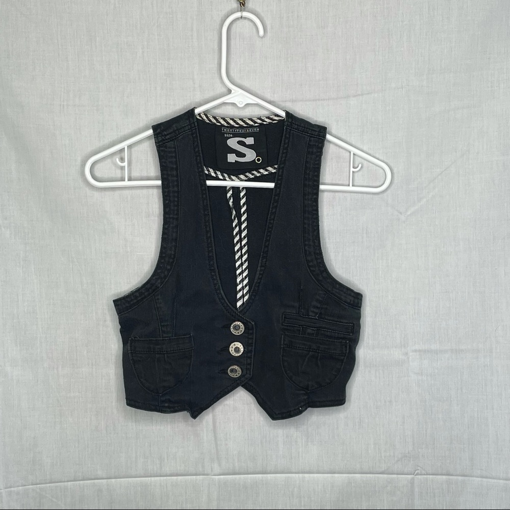 vintage 90s cropped denim vest top